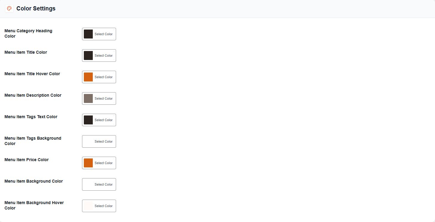 Style Settings tab