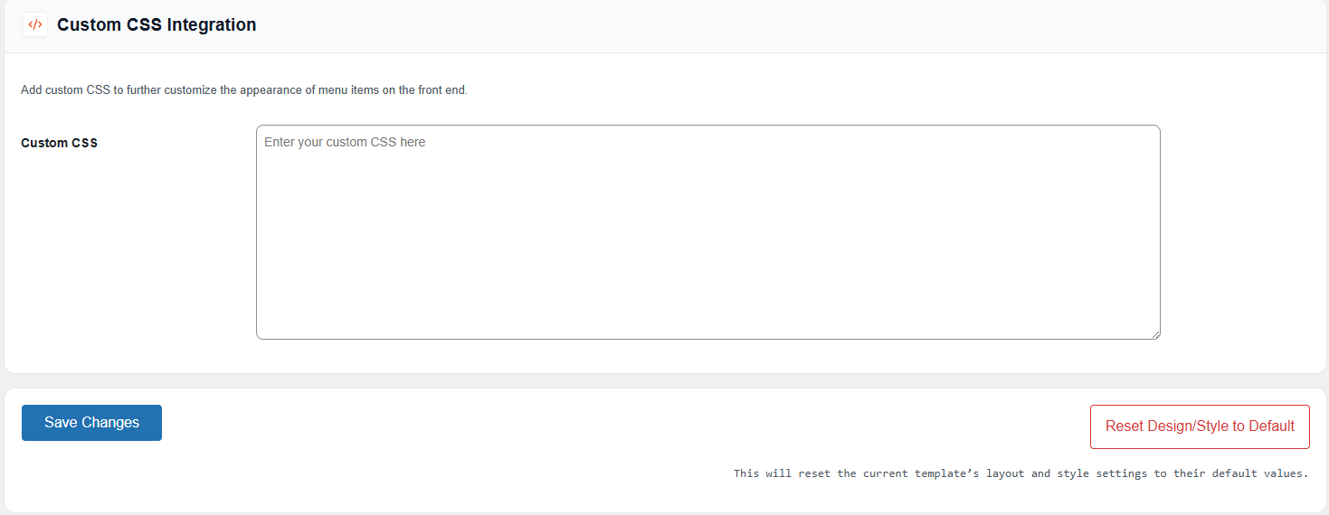 Style Settings tab
